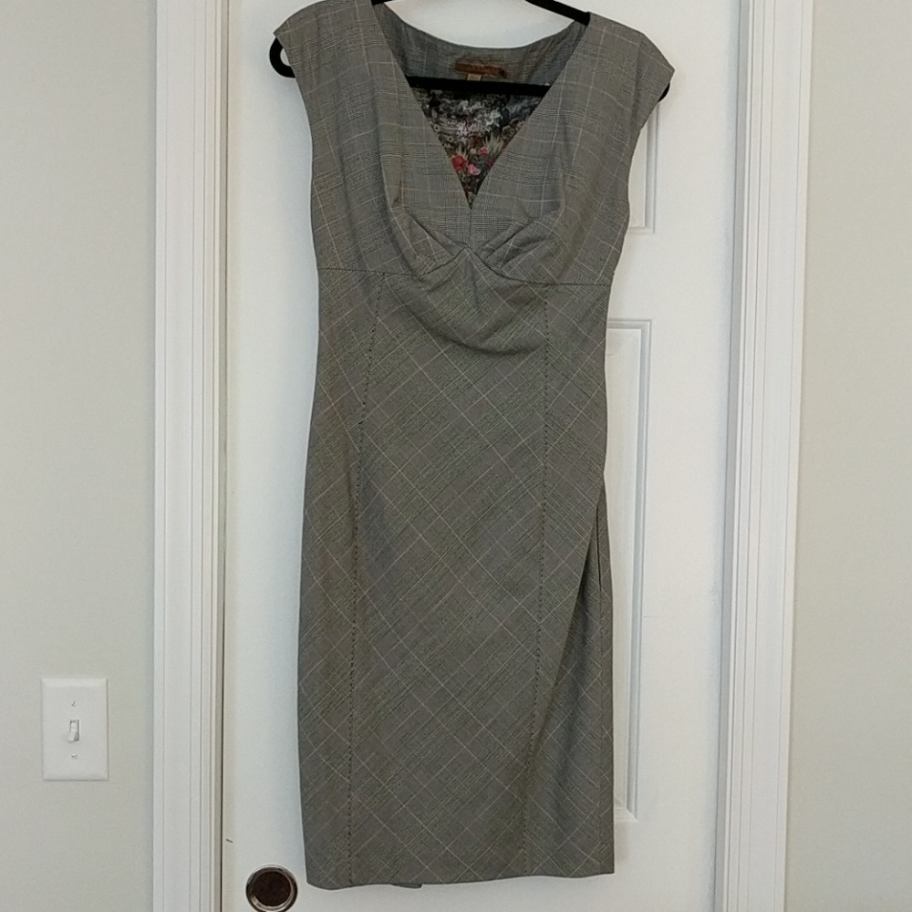 Ted Baker houndstooth plaid sheath dress